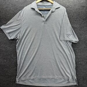 Johnnie-O  Golf Polo Shirt Men XL Featherweight Blue Striped Performance